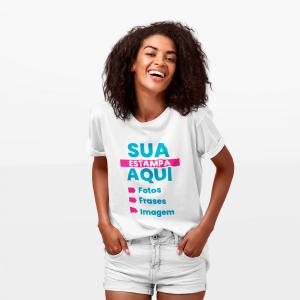 Camiseta Personalizada Tecido Poliéster Estampa Colorida A4 Frente Sublimação  