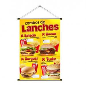 Lona Impressa Lona 280g  4x0 Brilho Sem acabamento / Bastão ou Ilhós 
